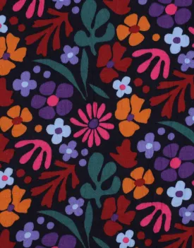 Dark Floral Double Gauze Fabric