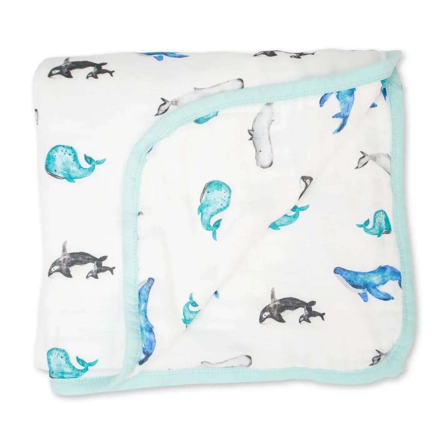 Deluxe Muslin Quilt - Whales | Lulujo