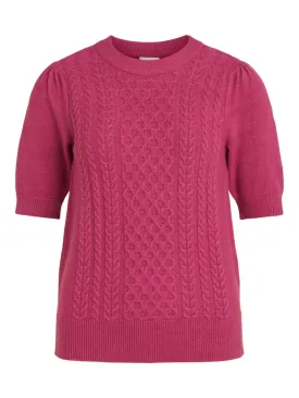 Denise Cable Knit Top (Magenta Haze)