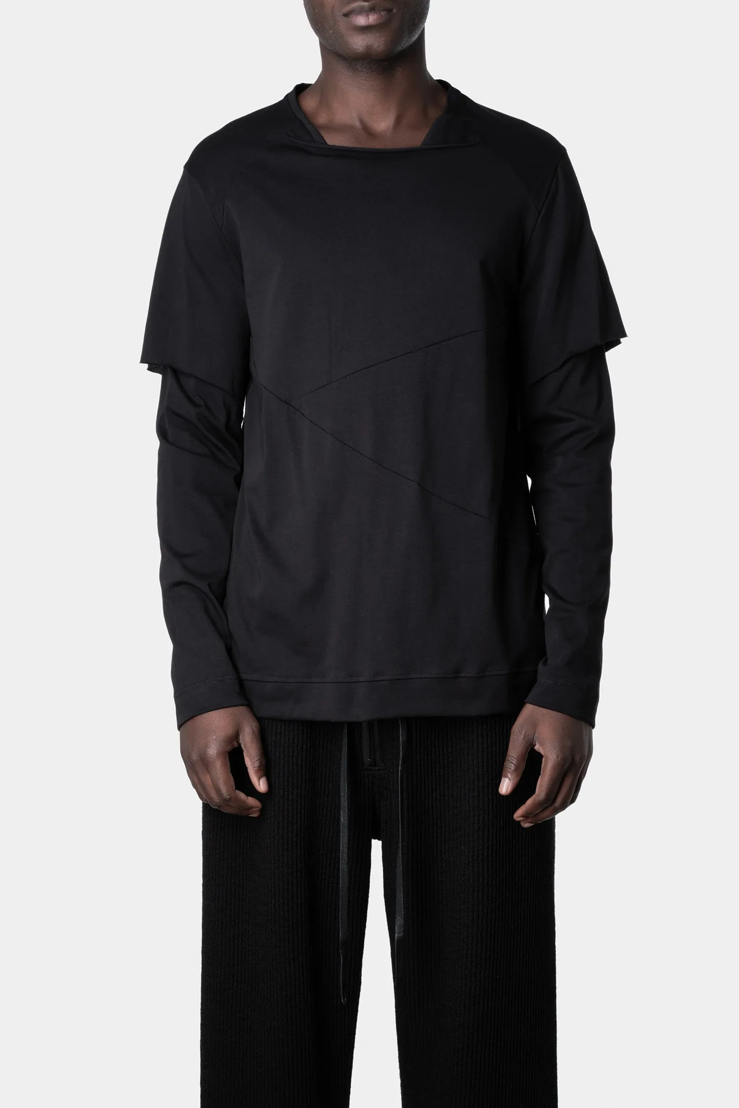 Double layer long sleeve tee, Black