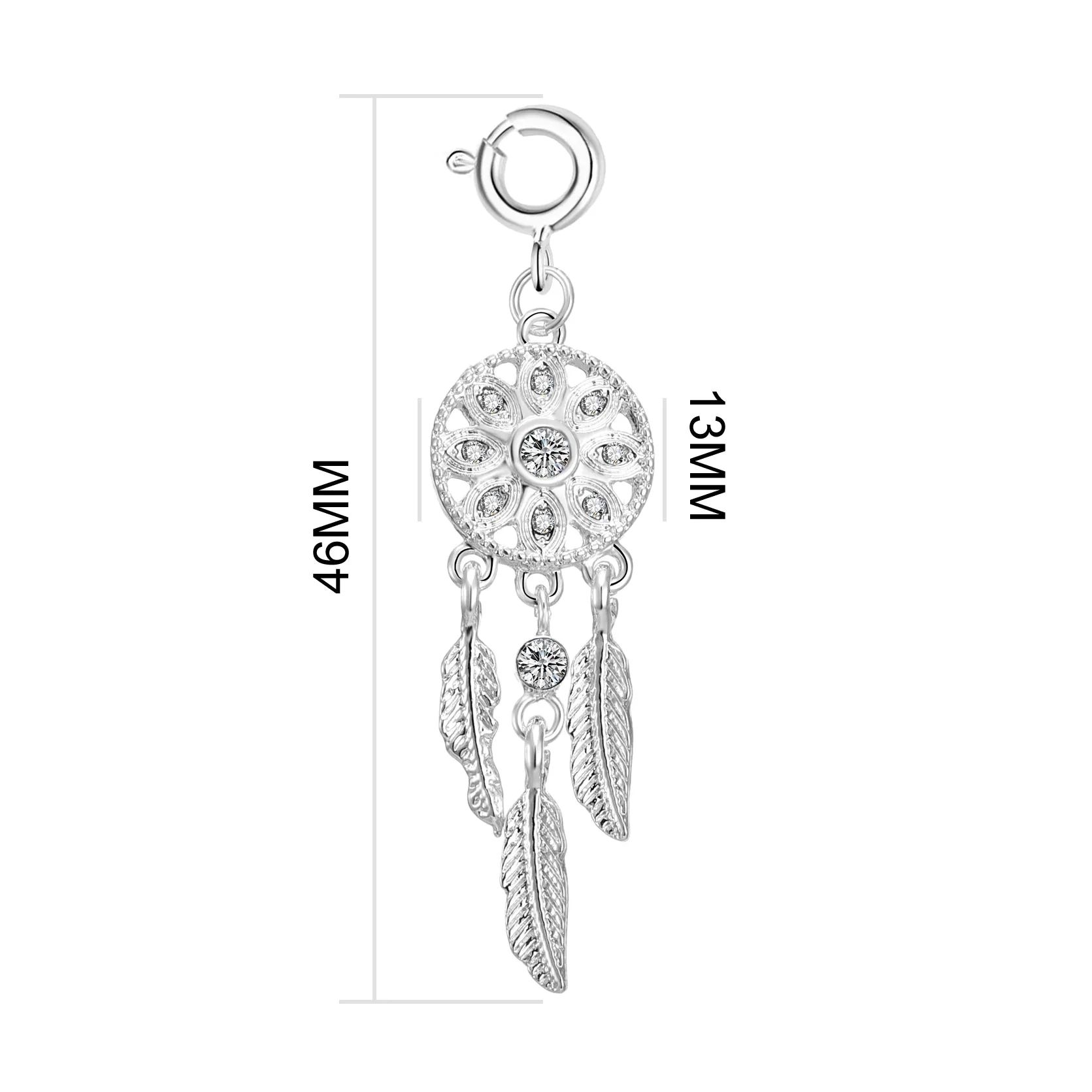 Dream Catcher Charm Created with Zircondia® Crystals