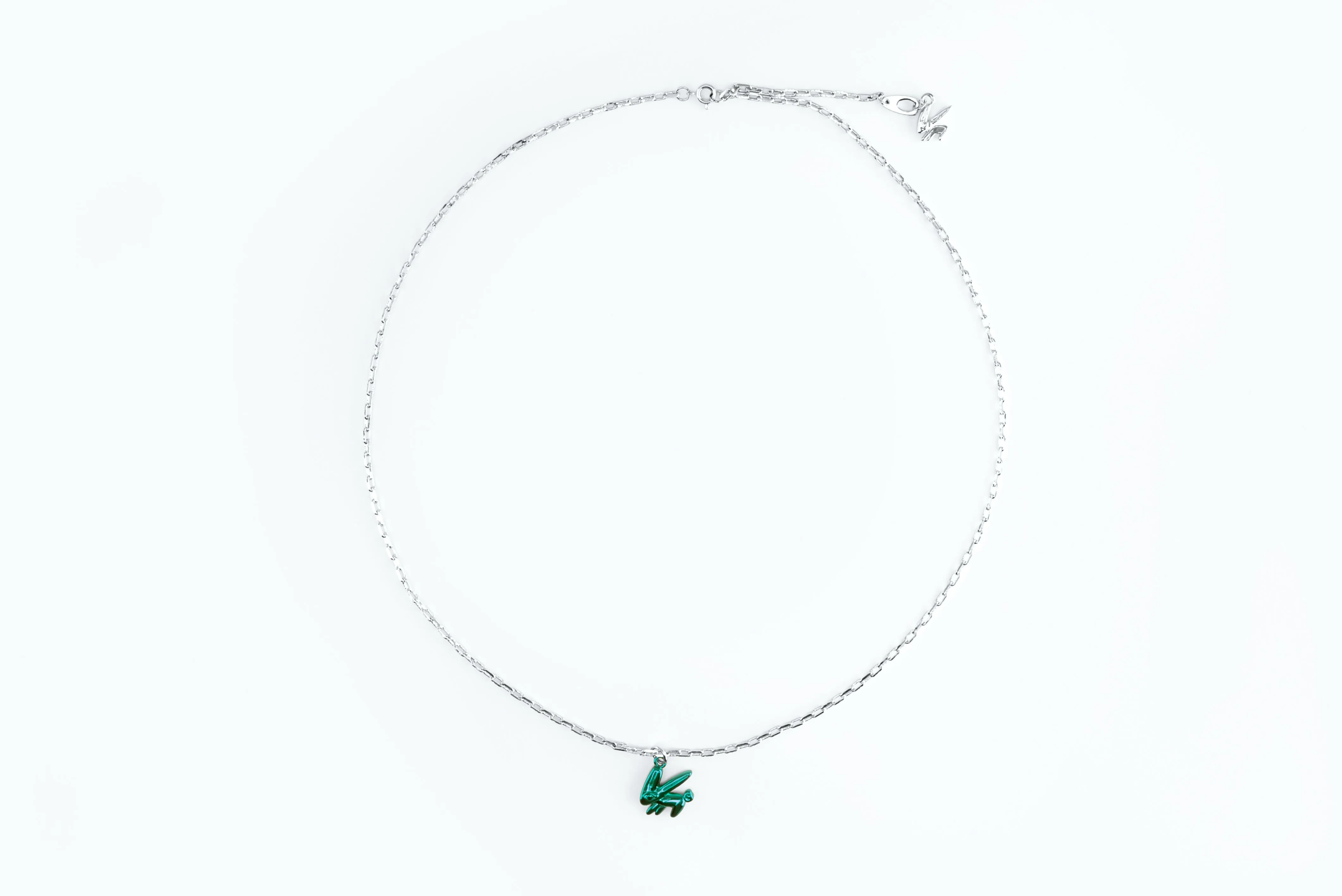 Electro Bunny Necklace (M) Silver Green