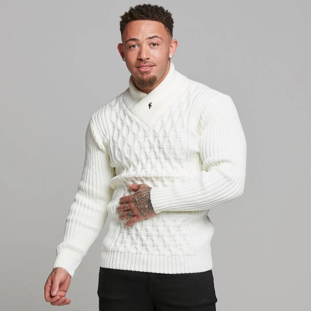 Father Sons Chunky Cable Knit Cream Sweater - FSJ001