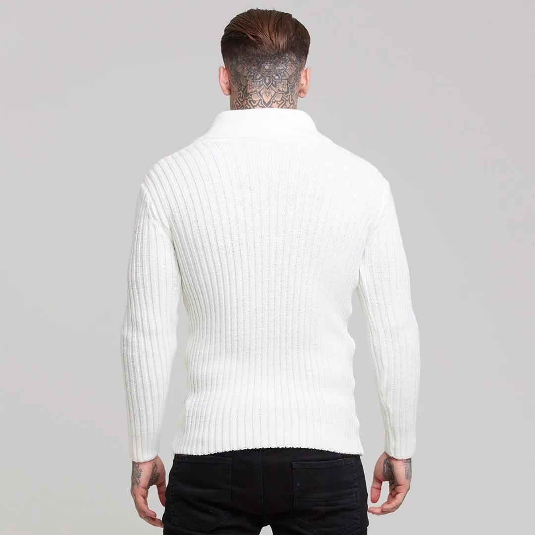 Father Sons Chunky Cable Knit Cream Sweater - FSJ001