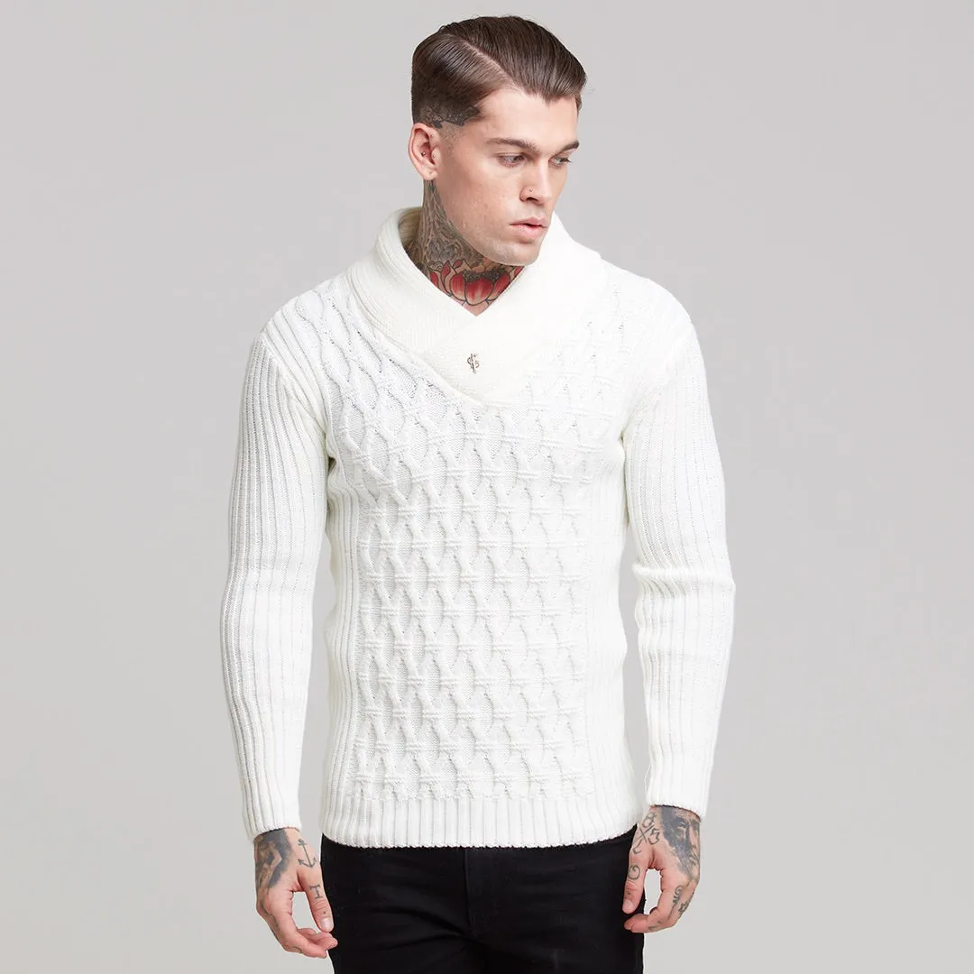 Father Sons Chunky Cable Knit Cream Sweater - FSJ001