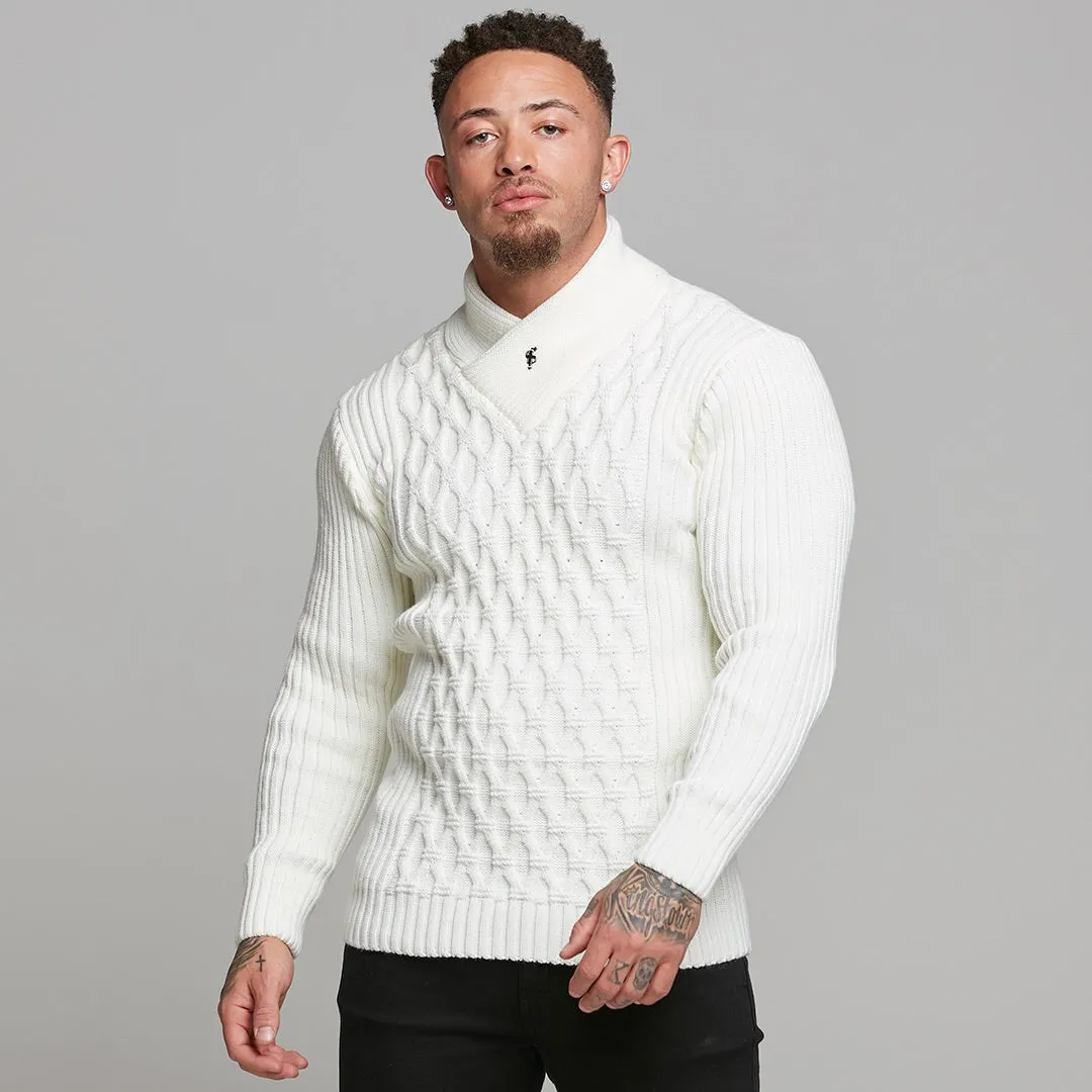 Father Sons Chunky Cable Knit Cream Sweater - FSJ001