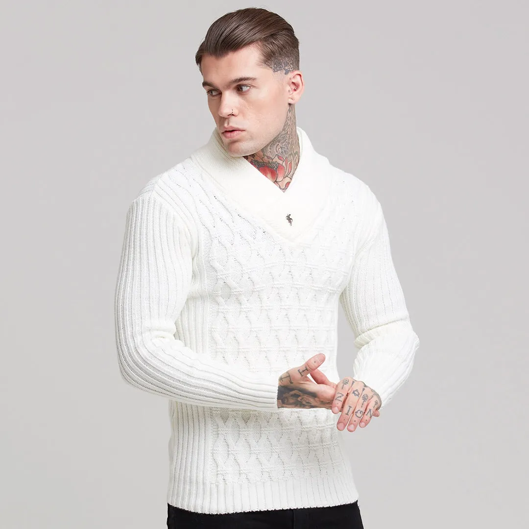 Father Sons Chunky Cable Knit Cream Sweater - FSJ001