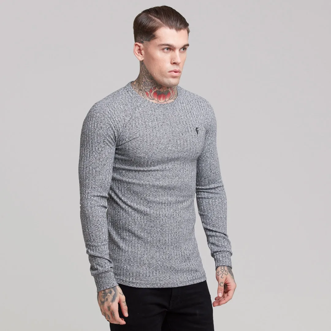 Father Sons Classic Grey & Black Ribbed Knit Sweater - FSH079