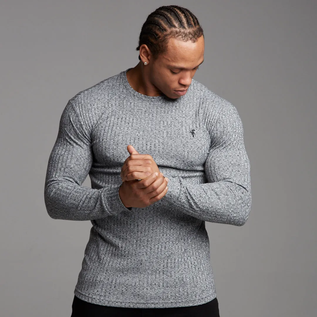 Father Sons Classic Grey & Black Ribbed Knit Sweater - FSH079