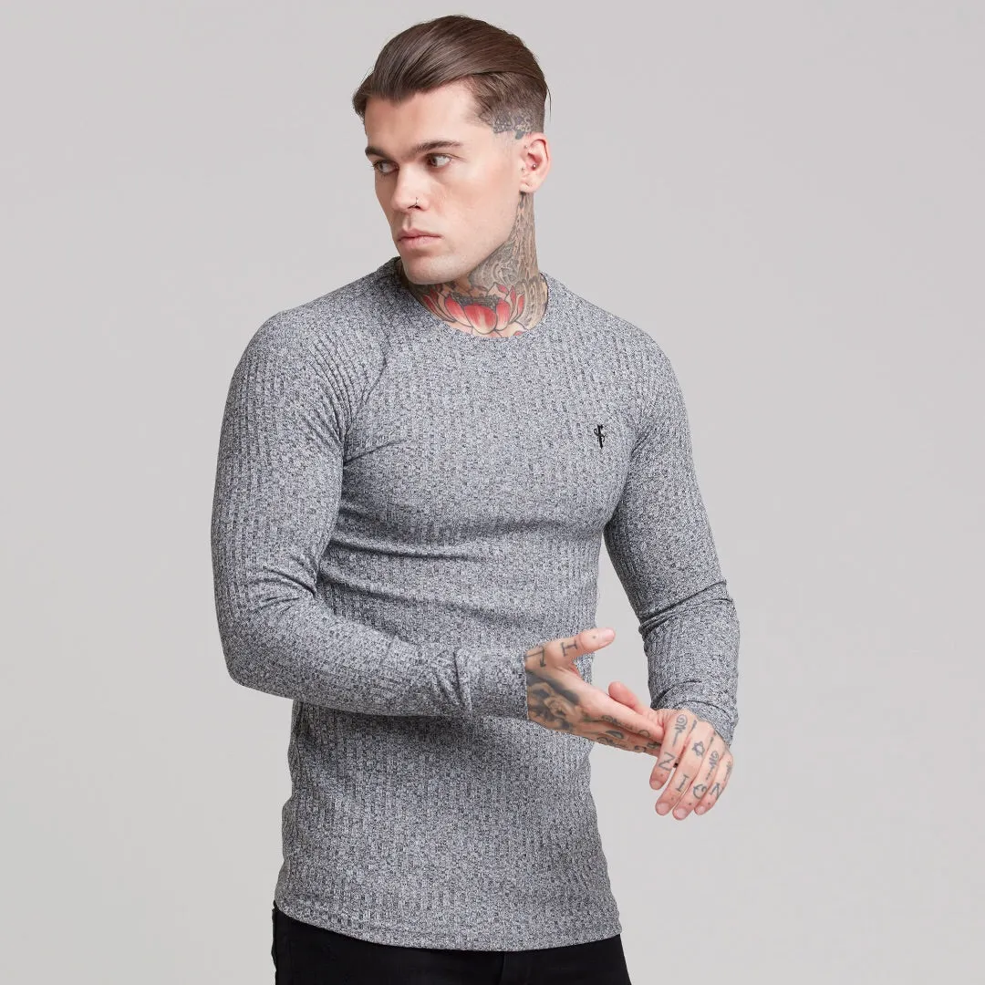 Father Sons Classic Grey & Black Ribbed Knit Sweater - FSH079