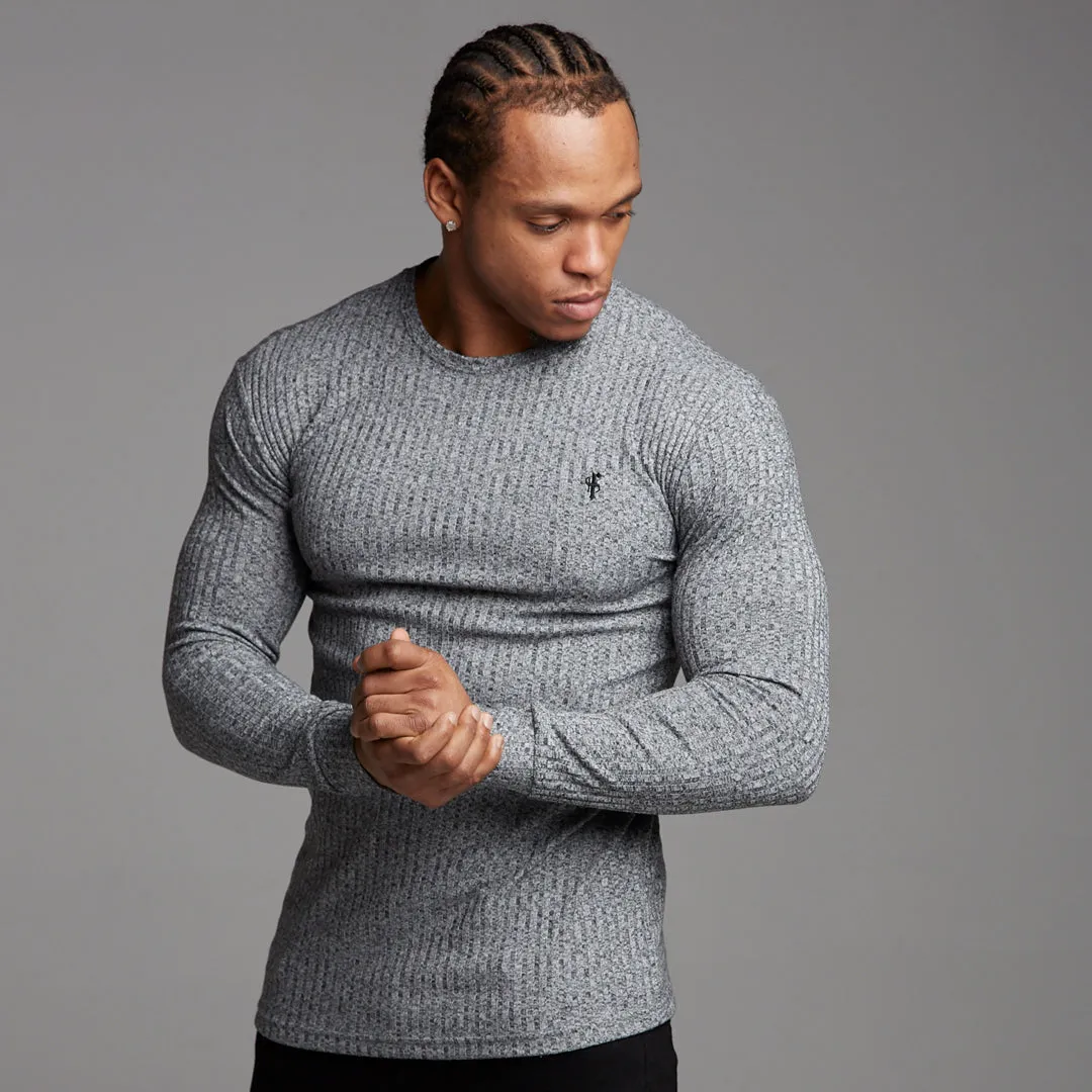 Father Sons Classic Grey & Black Ribbed Knit Sweater - FSH079