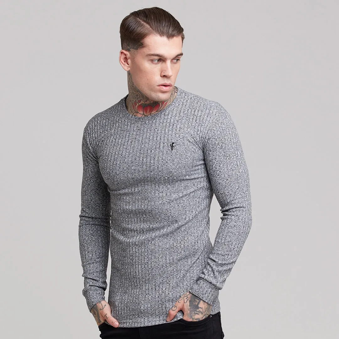 Father Sons Classic Grey & Black Ribbed Knit Sweater - FSH079