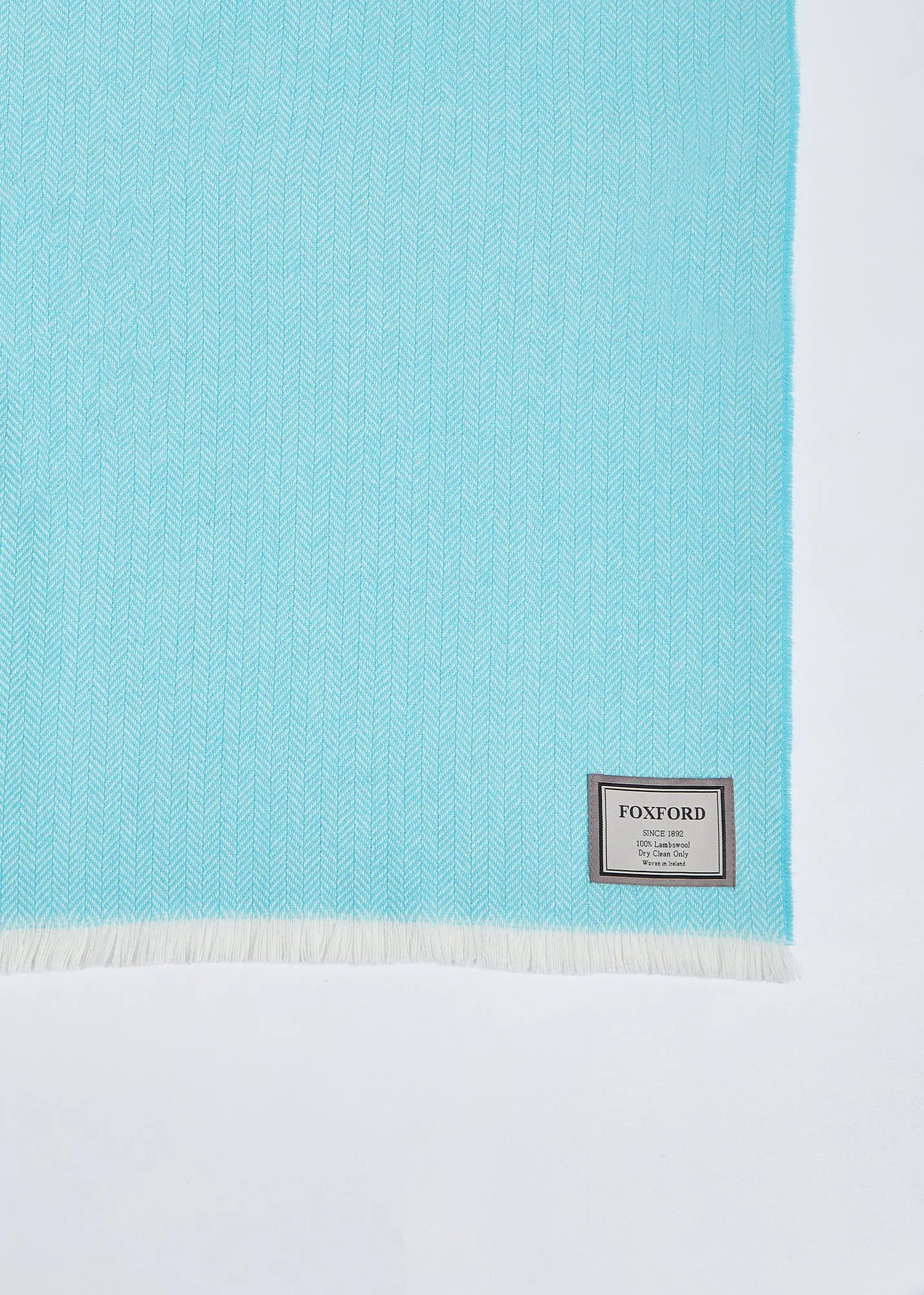 Foxford Extra Large Lambswool Throw Blanket - Turquoise