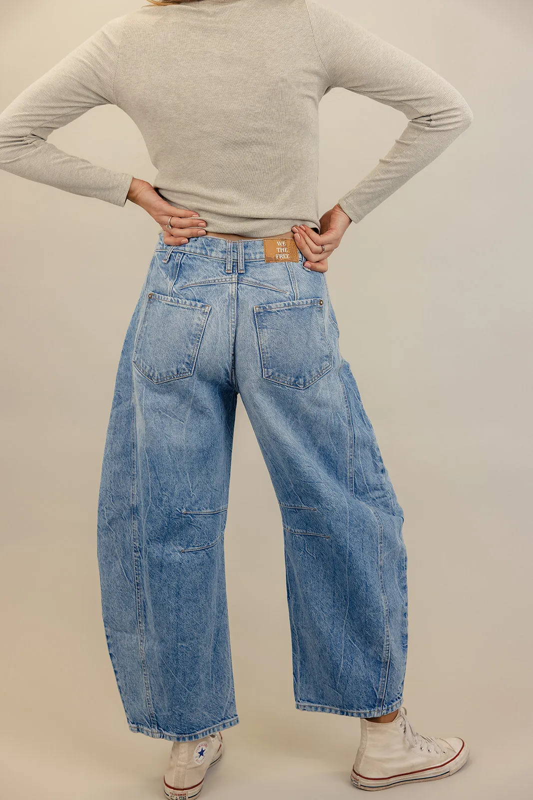 Free People Good Luck Mid Rise Barrel Jeans