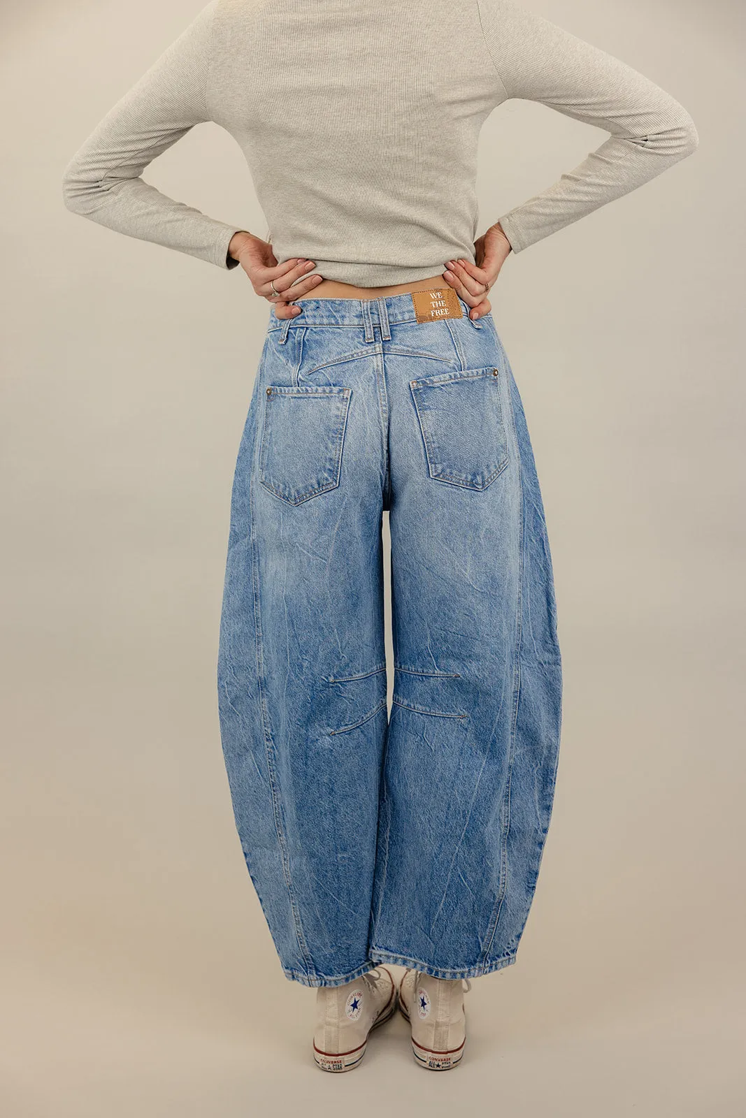 Free People Good Luck Mid Rise Barrel Jeans