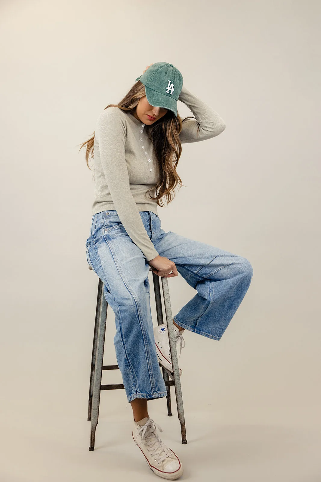 Free People Good Luck Mid Rise Barrel Jeans