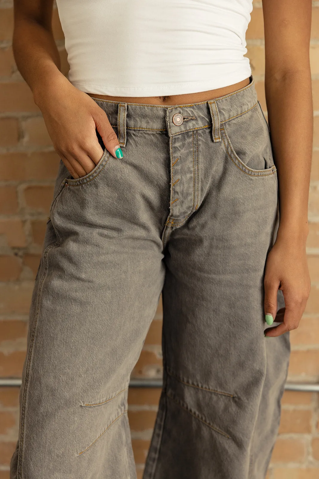 Free People Good Luck Mid Rise Barrel Jeans