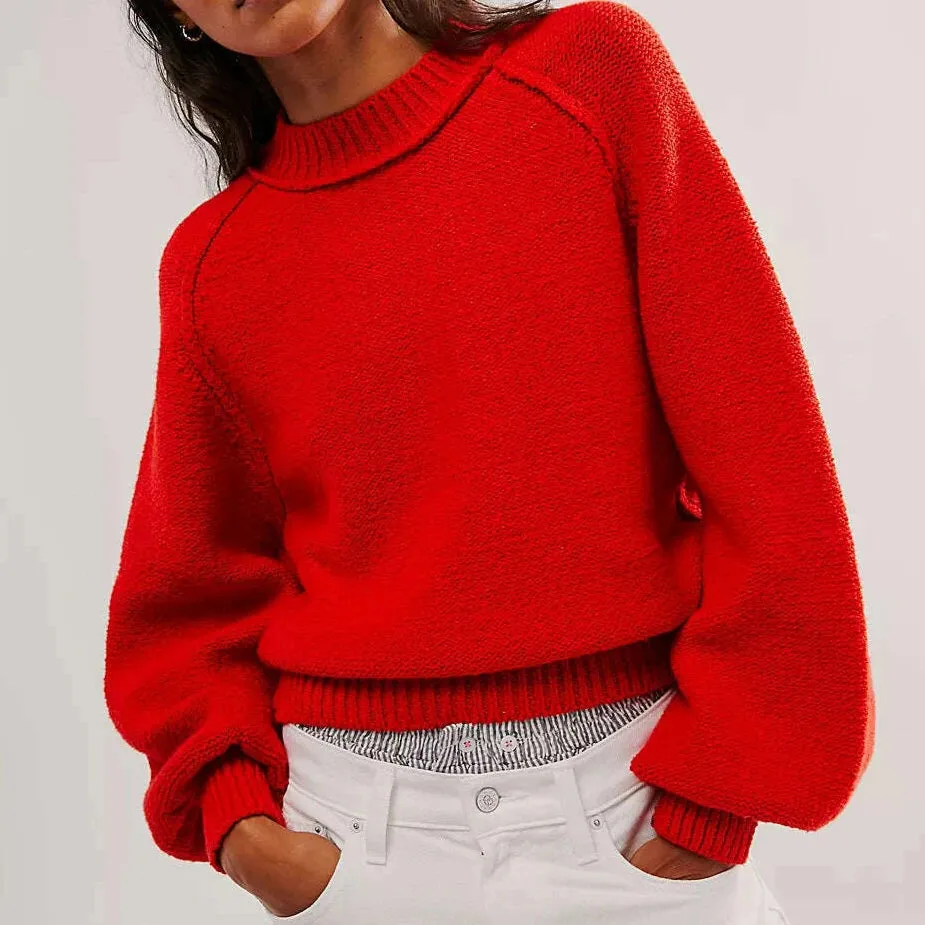 FREE PEOPLE - Riley Pullover - Red