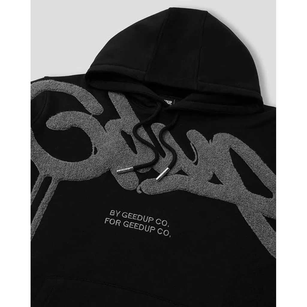 Geedup Handstyle Hoodie 'Black Grey' M