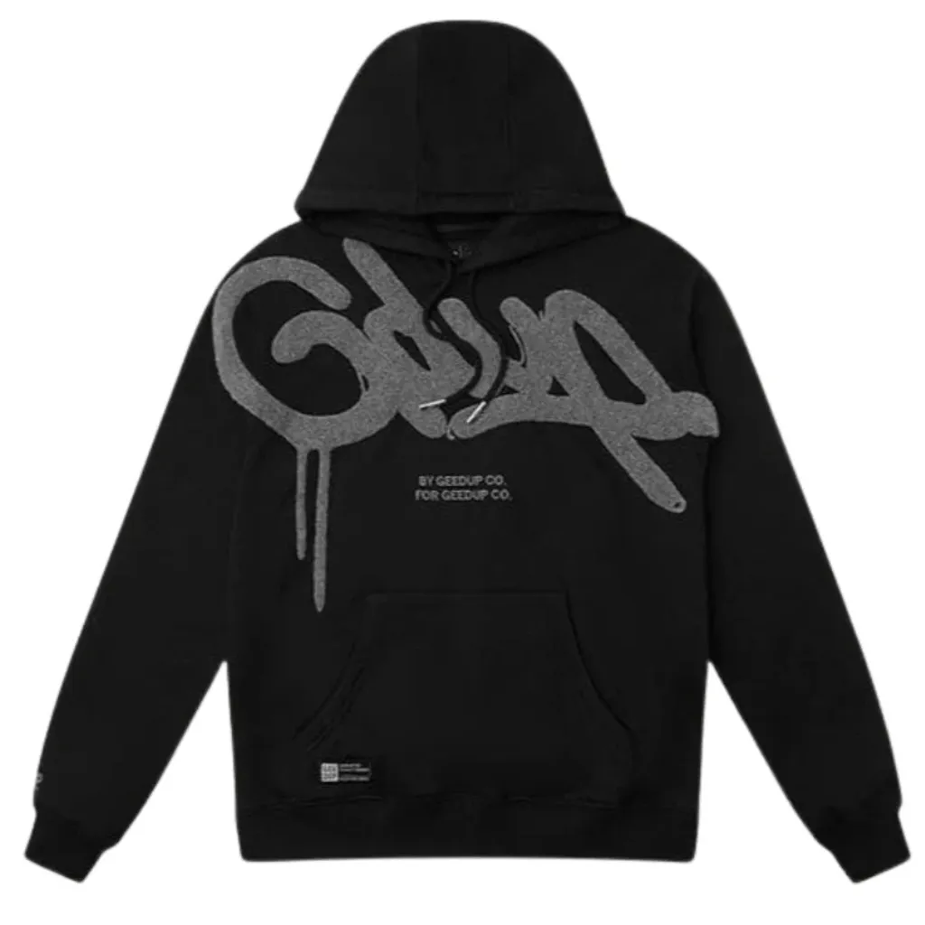 Geedup Handstyle Hoodie 'Black Grey' M