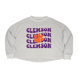 Groovy Gal Crop Crewneck in Clemson University