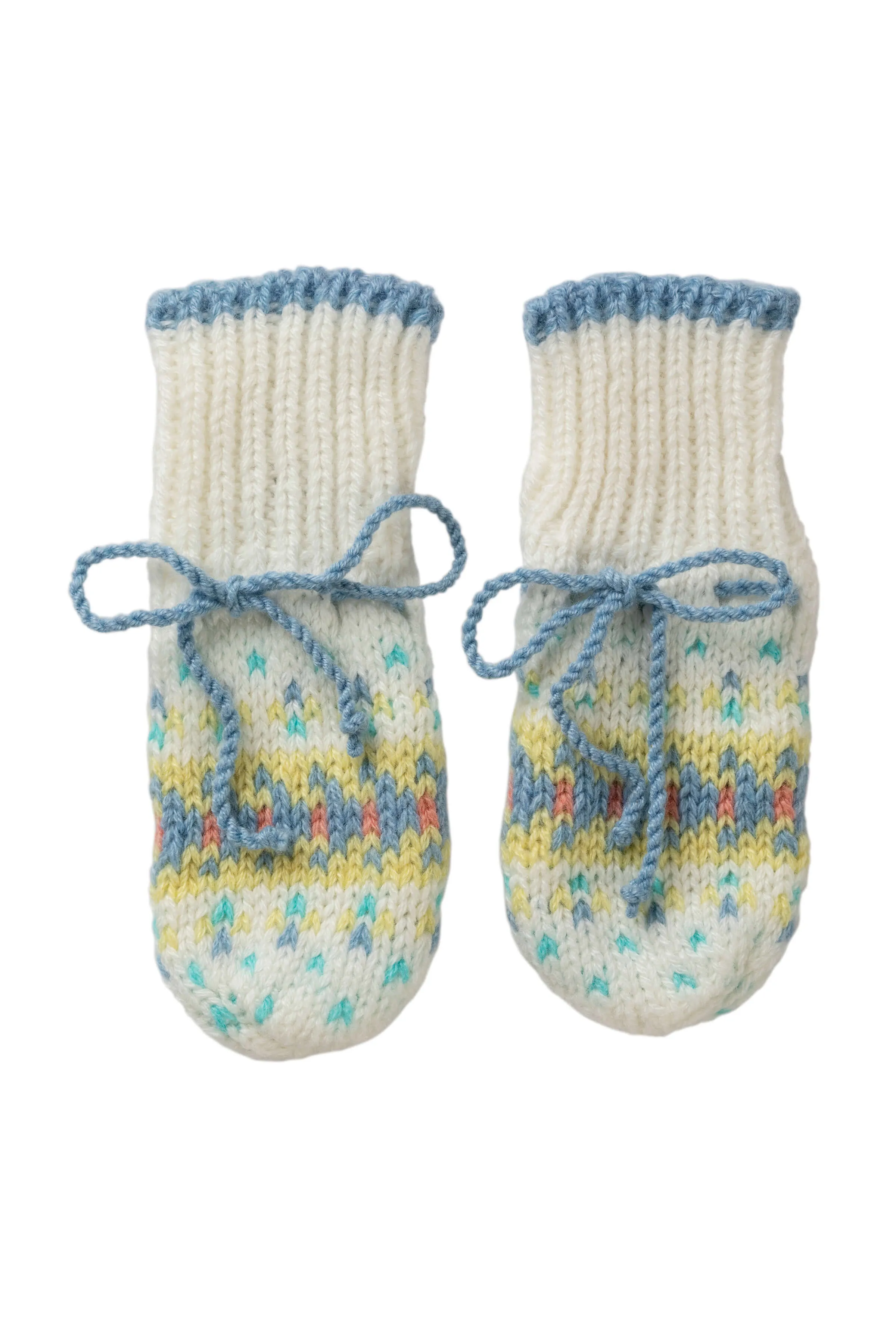 Hand Knitted Cashmere Fairisle Baby Mittens