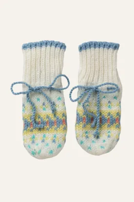 Hand Knitted Cashmere Fairisle Baby Mittens