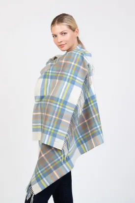 Heritage Tartan Cashmere Stole - Muted Blue Stewart