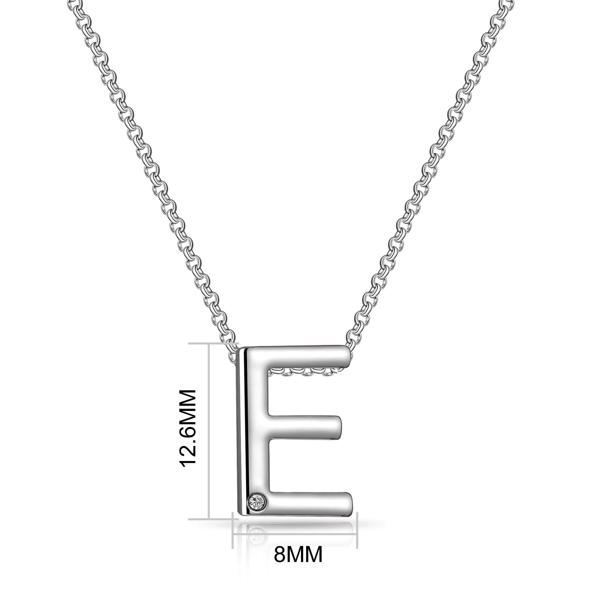 Initial E Necklace with Birthstone Charm Created with Zircondia® Crystals