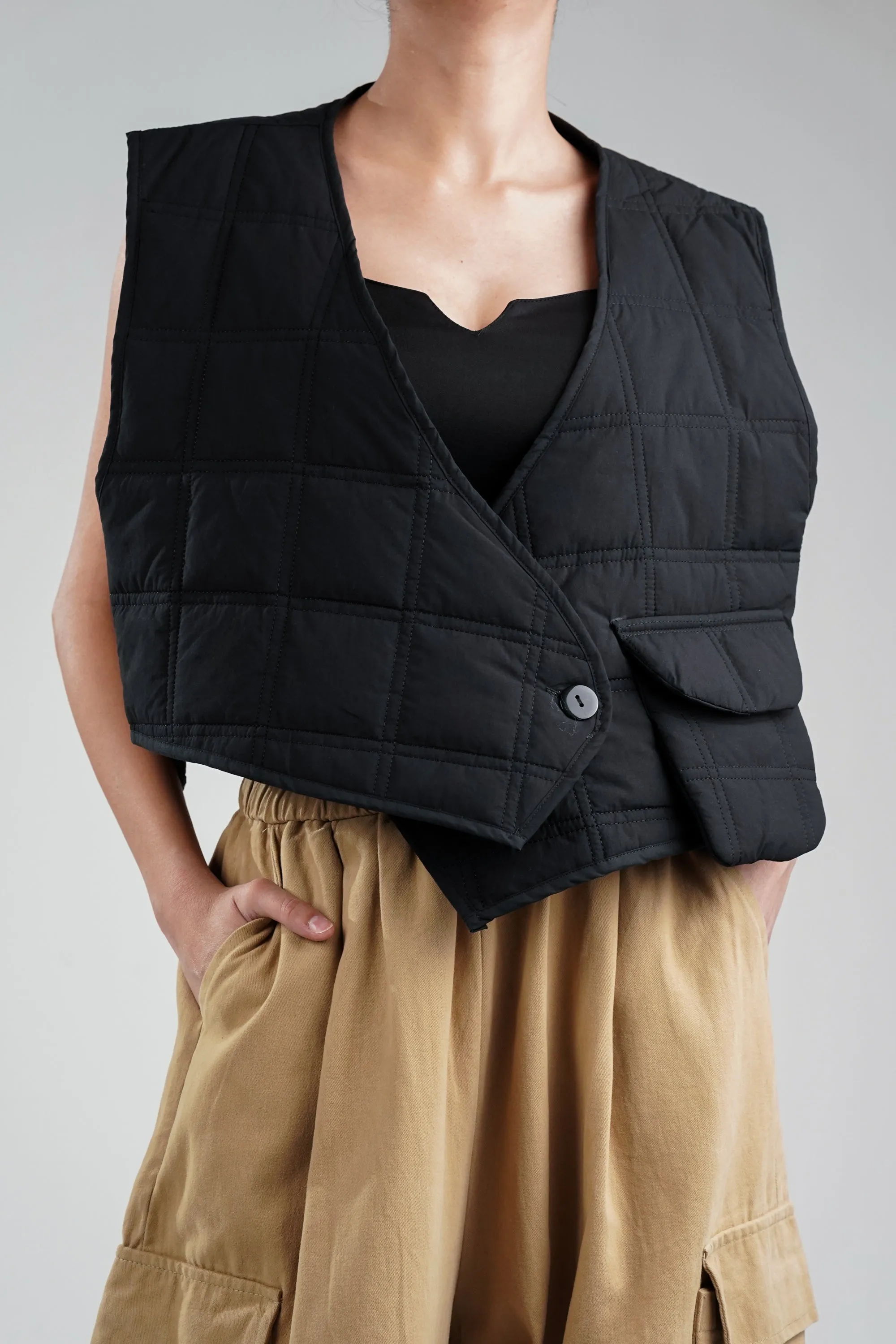 Ink Black Quilted Vest