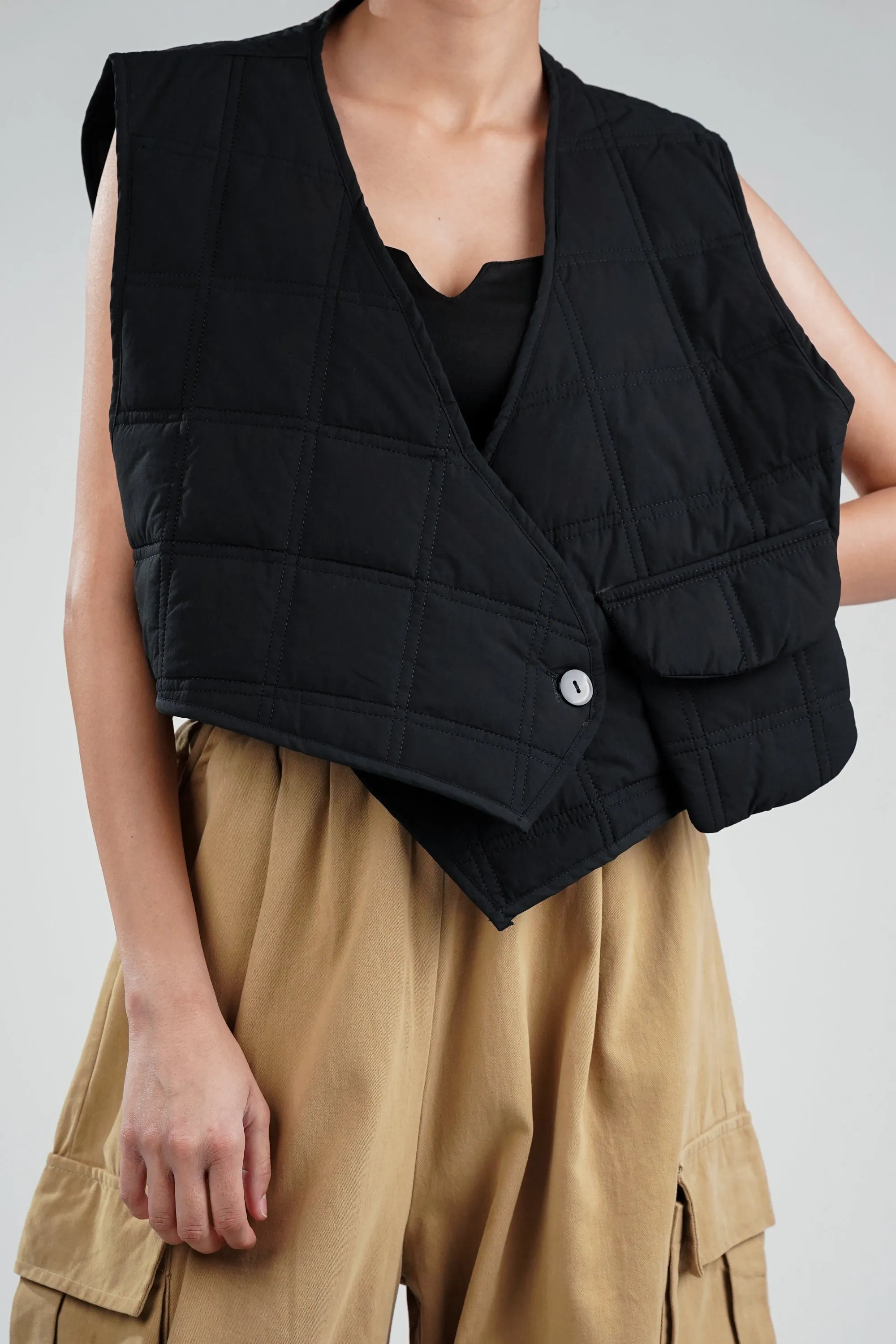 Ink Black Quilted Vest