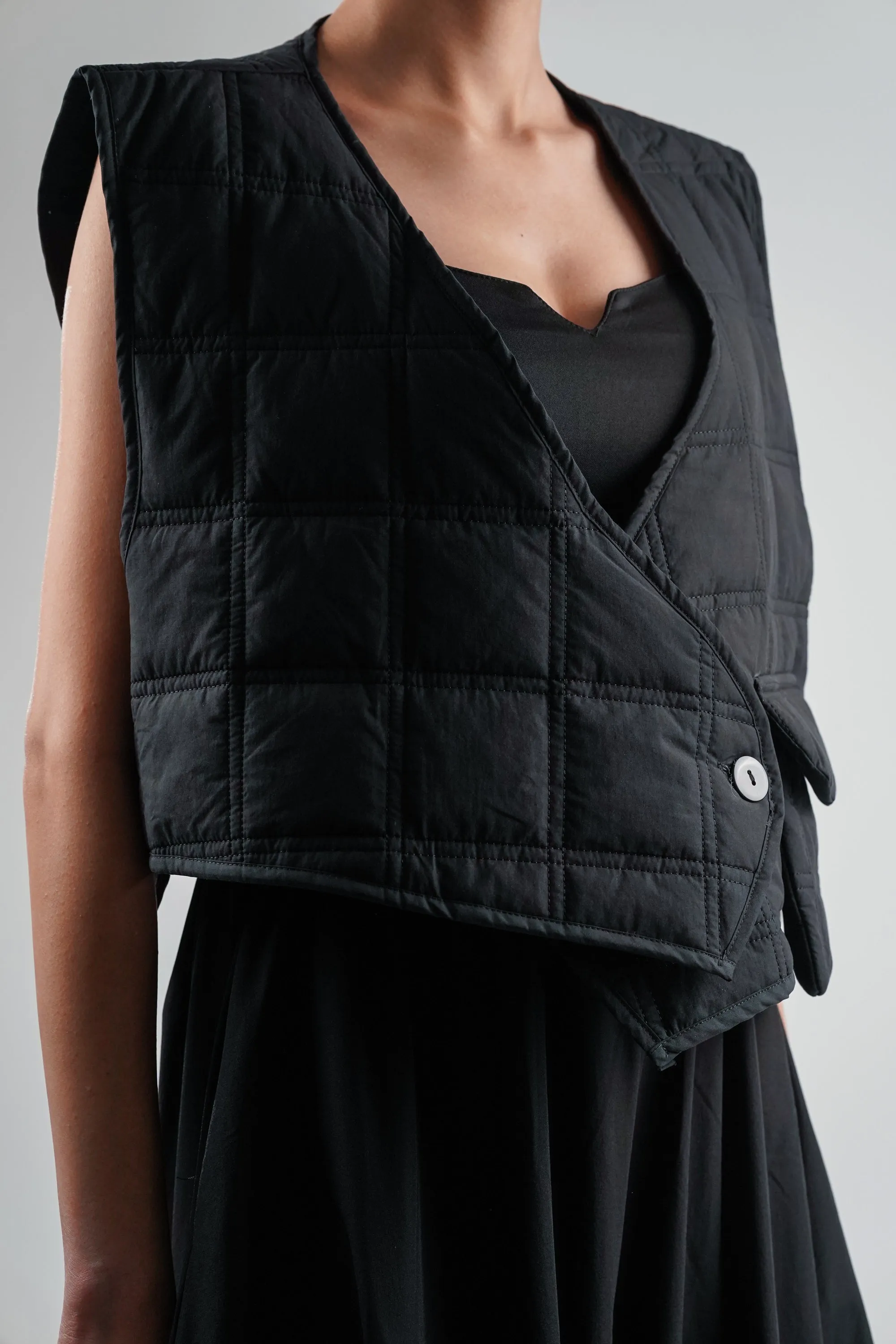 Ink Black Quilted Vest