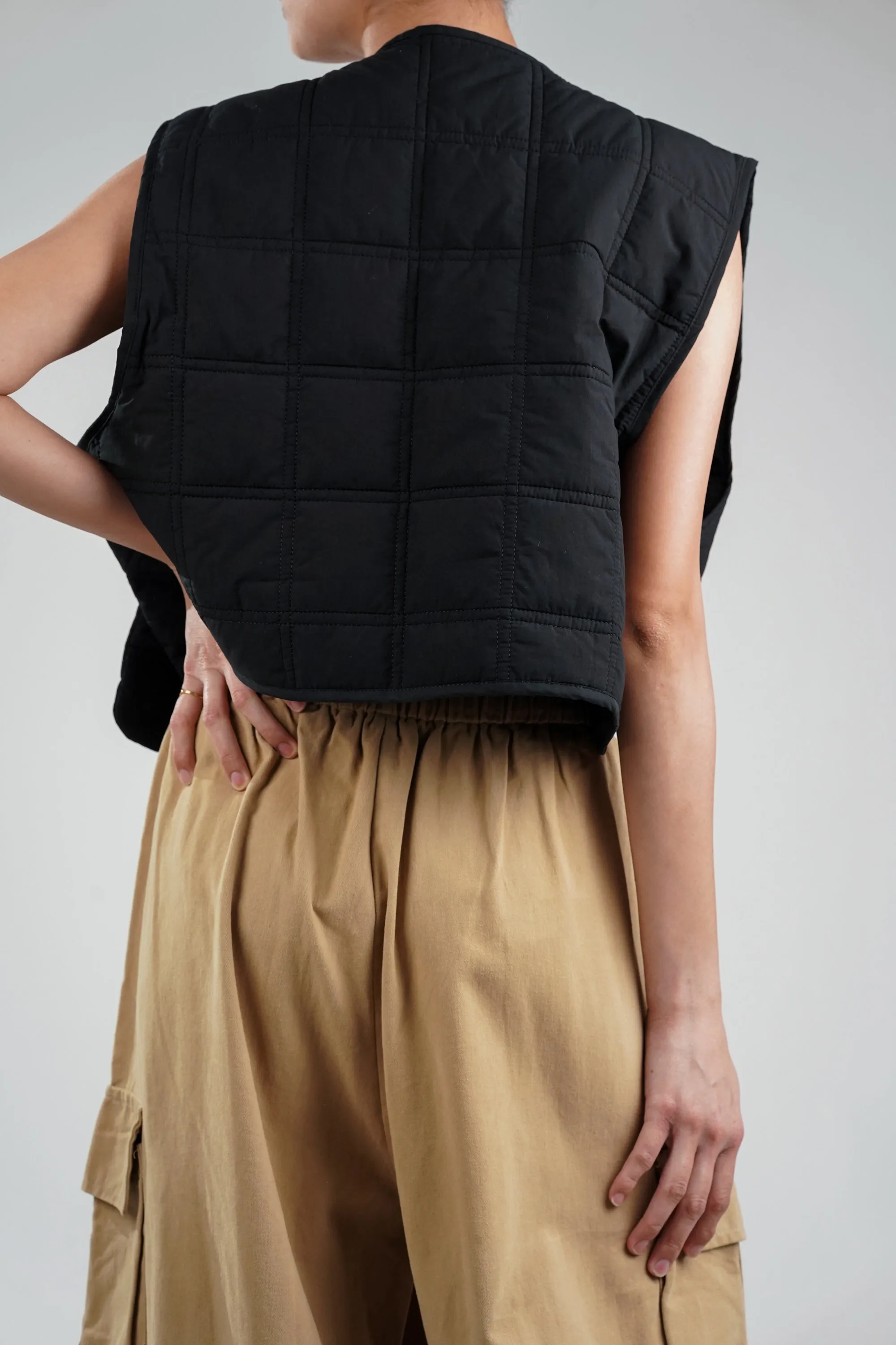 Ink Black Quilted Vest