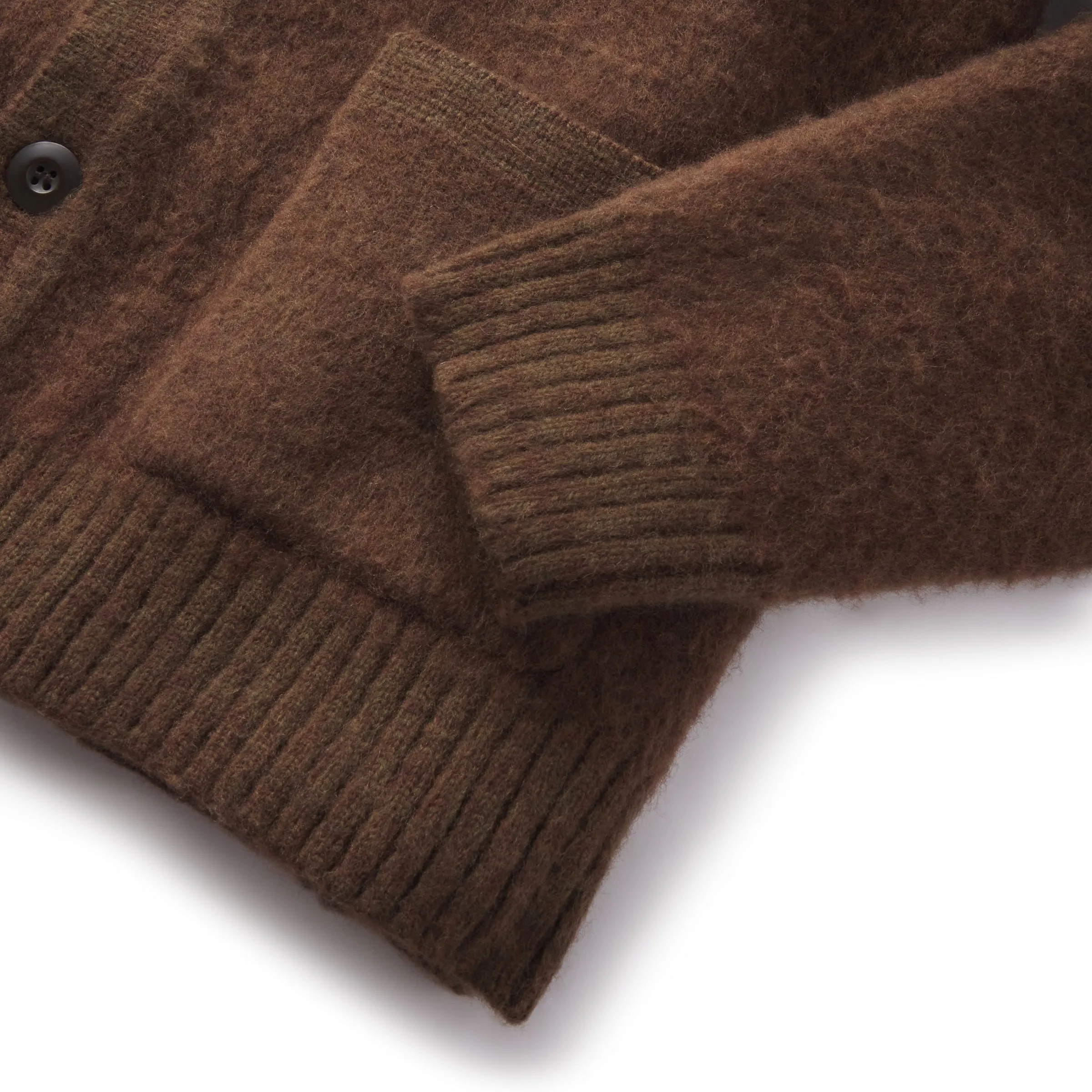 Kent Brushed Wool Cardigan - Teak