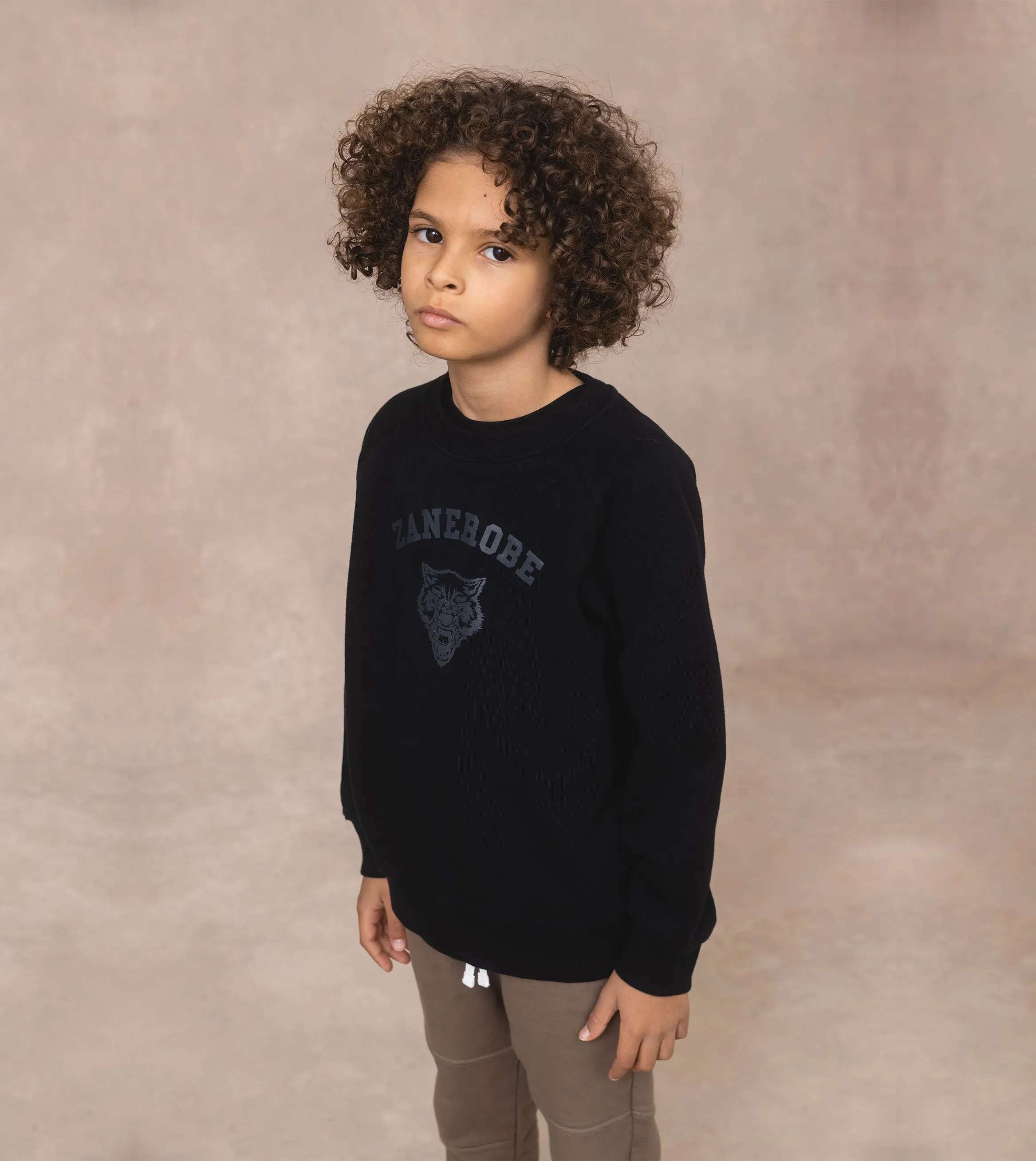 Kids Orgo Wolf Crew Black