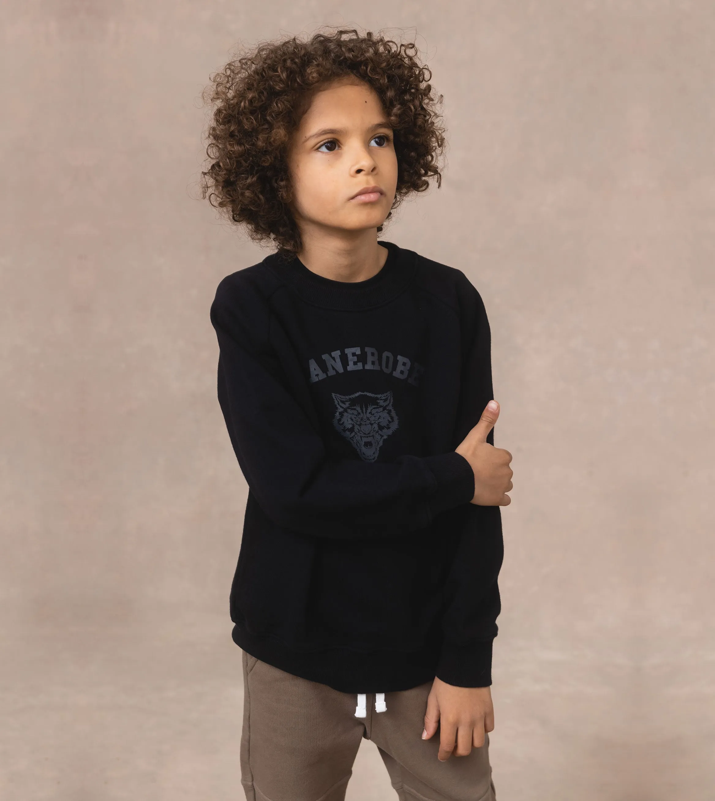 Kids Orgo Wolf Crew Black