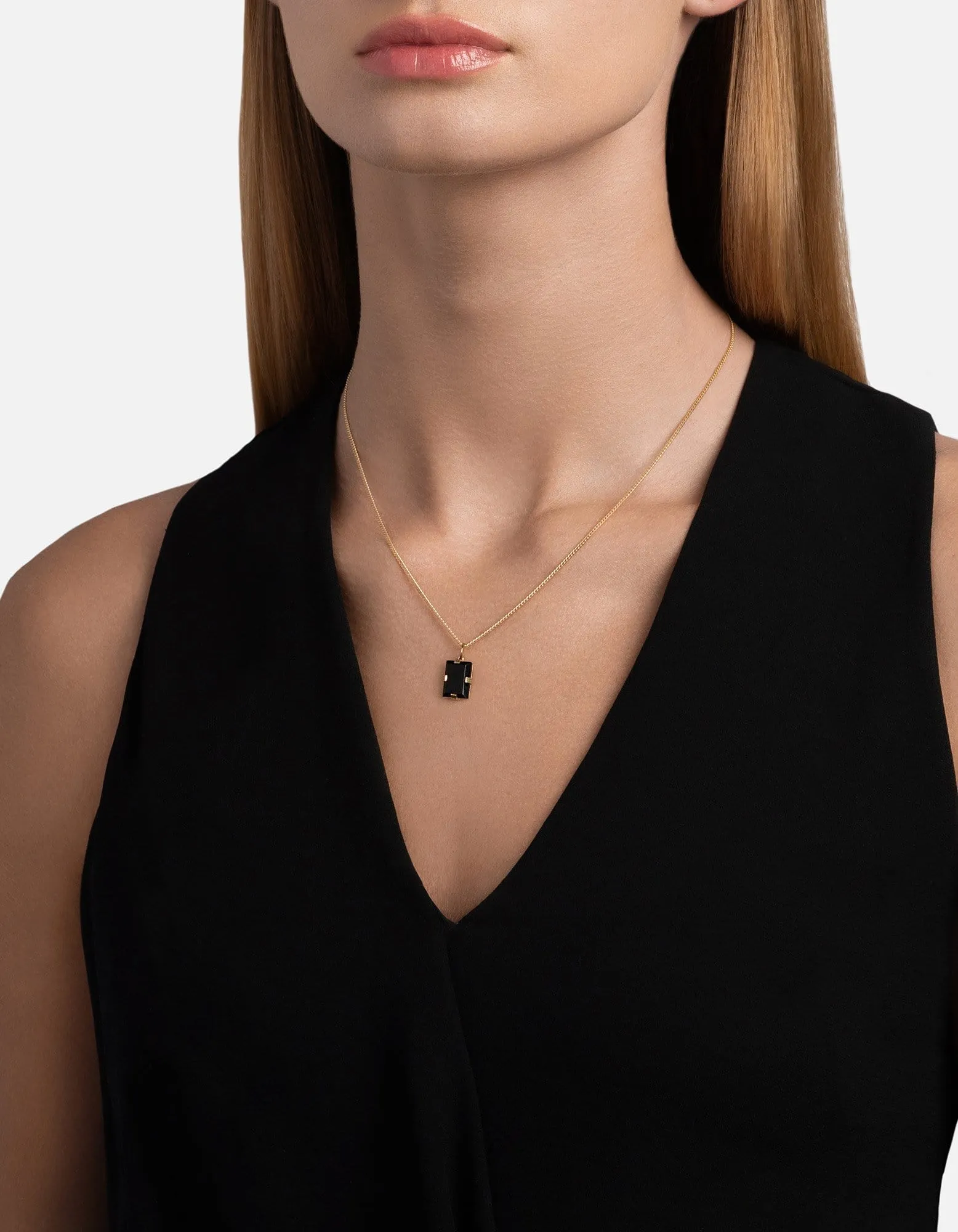 Lennox Onyx Necklace, 14k Gold