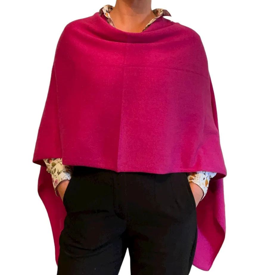 Magenta Cashmere Poncho