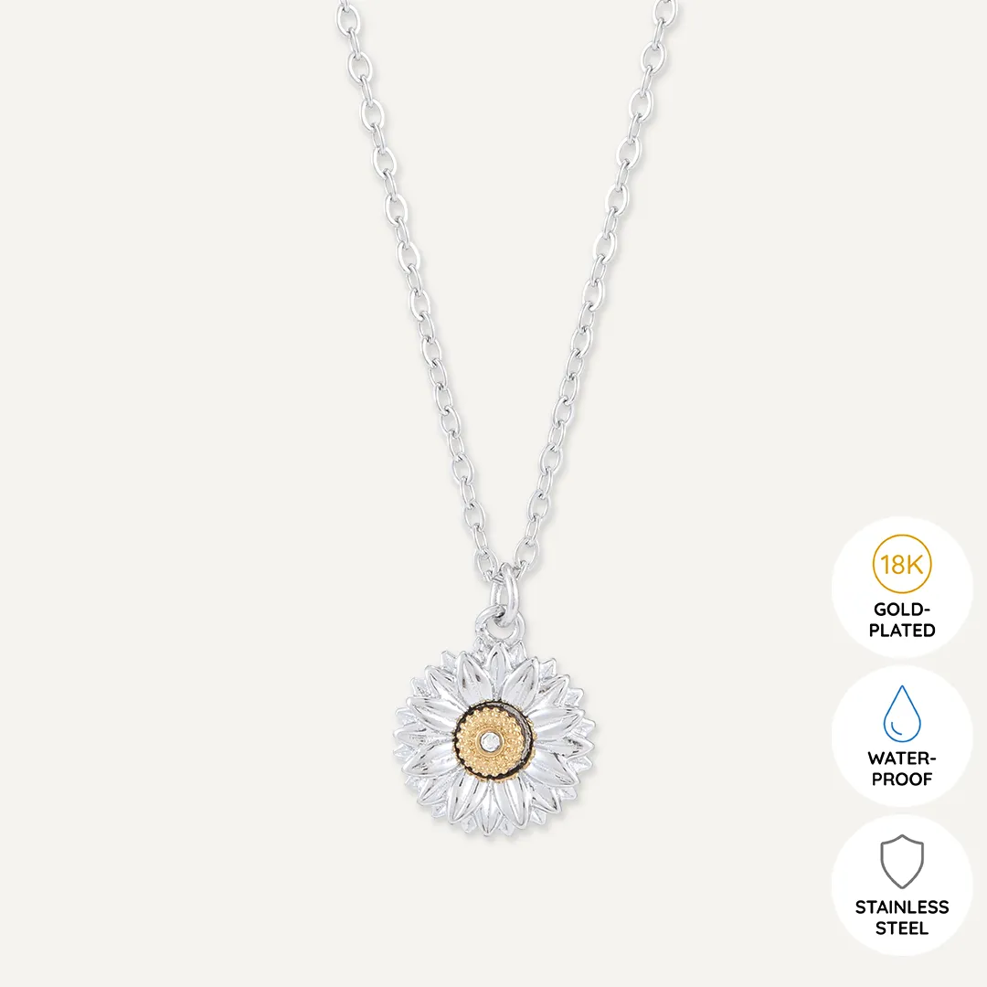 Memories: "AMAZING AUNTY" | Flower Necklace | White Gold-Plated | Multi-Colour