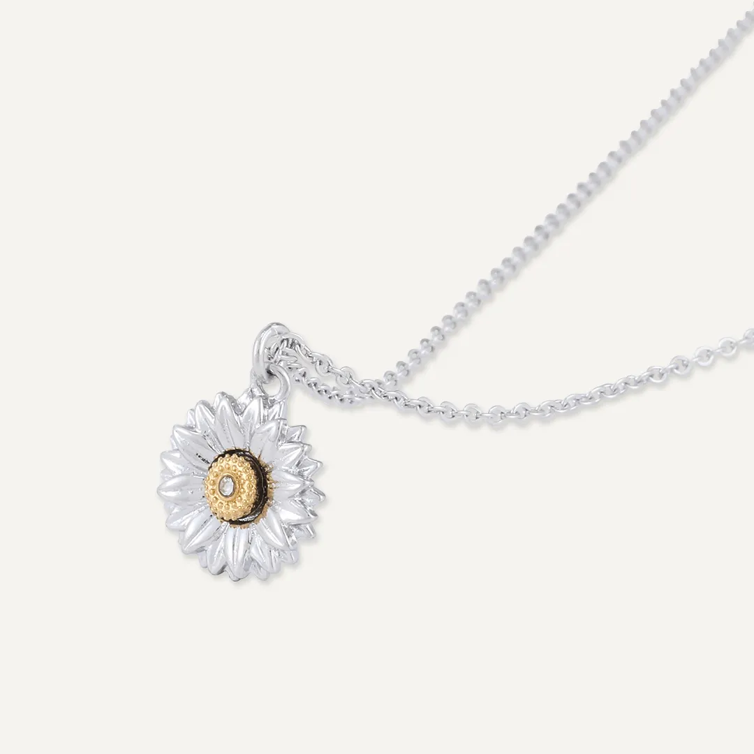 Memories: "AMAZING AUNTY" | Flower Necklace | White Gold-Plated | Multi-Colour