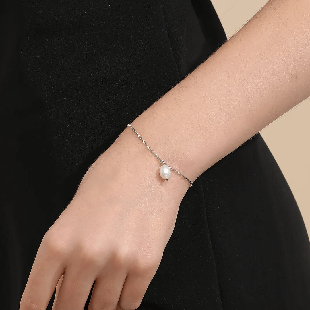 Memories: "BEAUTIFUL BRIDESMAID" | Pearl Bracelet | White Gold-Plated