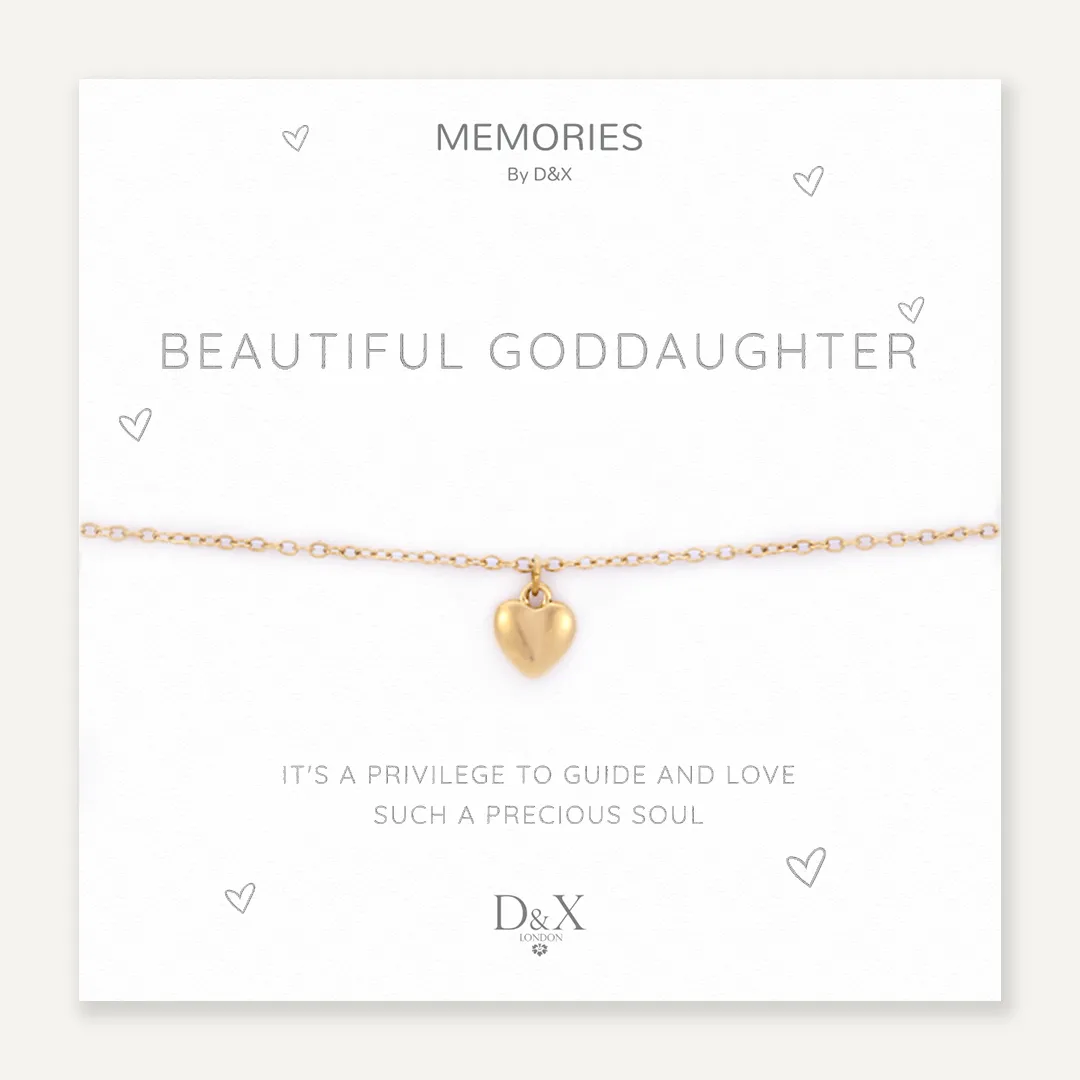 Memories: "BEAUTIFUL GODDAUGHTER" | Heart Bracelet | 18K Gold-Plated