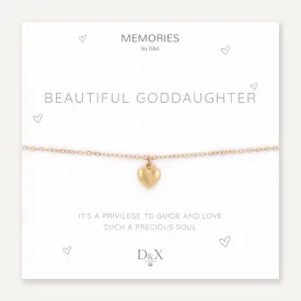 Memories: "BEAUTIFUL GODDAUGHTER" | Heart Bracelet | 18K Gold-Plated