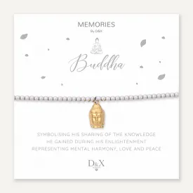 Memories: "BUDDHA" | Buddha Bracelet | White Gold & 18K Gold-Plated