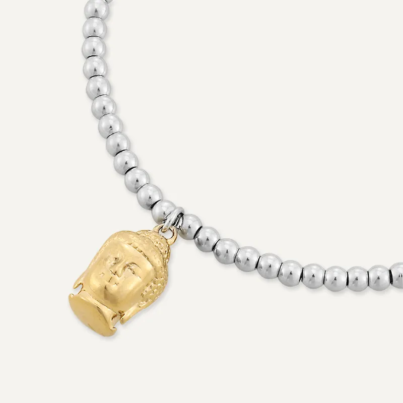 Memories: "BUDDHA" | Buddha Bracelet | White Gold & 18K Gold-Plated