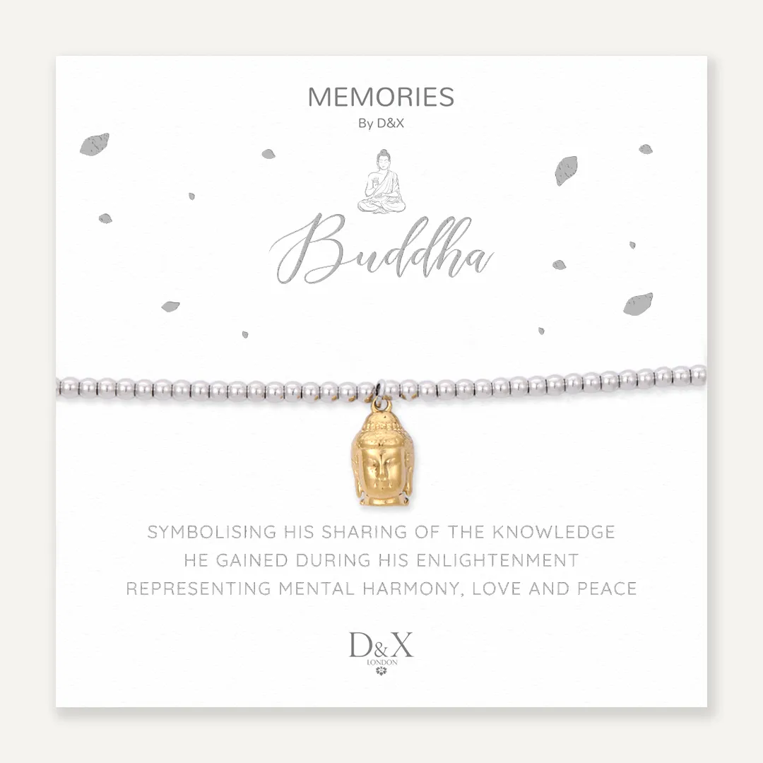 Memories: "BUDDHA" | Buddha Bracelet | White Gold & 18K Gold-Plated