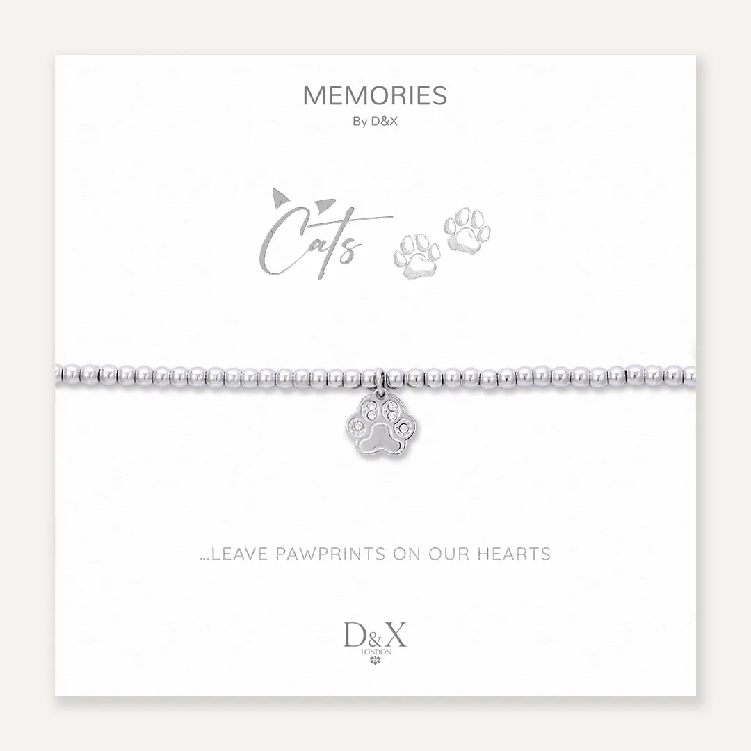 Memories: "CATS…" | Cat Bracelet | White Gold-Plated