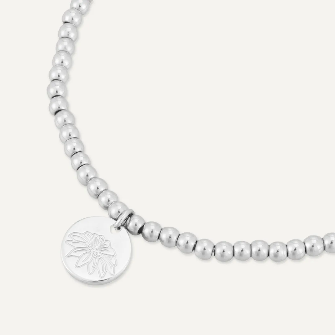 Memories: "DECEMBER" | Poinsettia Bracelet | White Gold-Plated