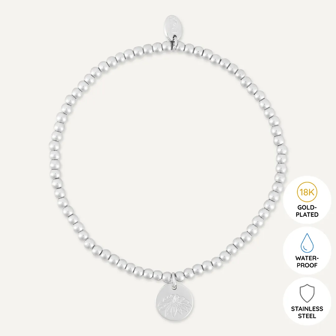 Memories: "DECEMBER" | Poinsettia Bracelet | White Gold-Plated