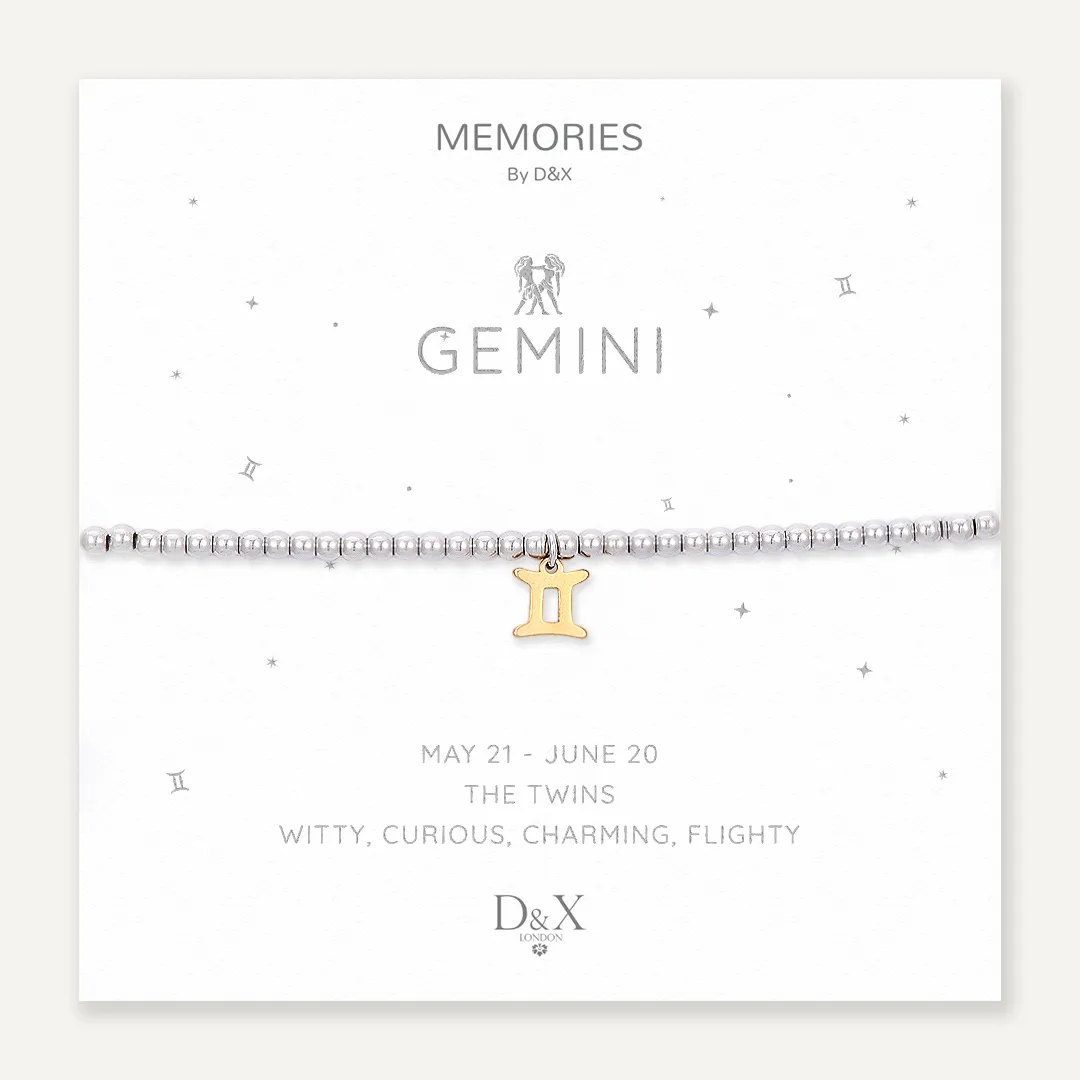 Memories: "GEMINI" | The Twins Bracelet | White Gold & 18K Gold-Plated